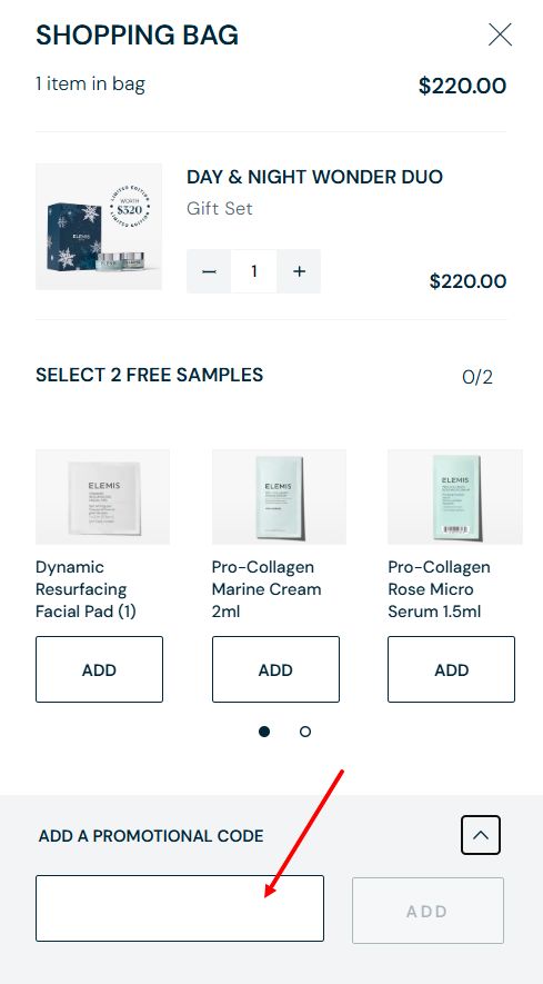 <i>“How to activate a ELEMIS promo code”</i>